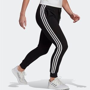 Adidas Black Track Pants with White Stripes size Small New!
